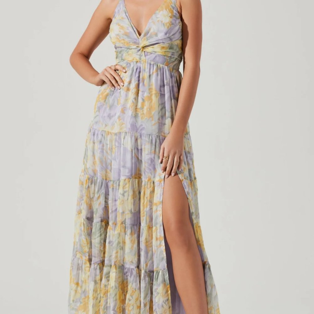ASTR Elsa Floral Tiered Maxi Dress